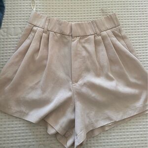 Zara High Waist Cream Shorts